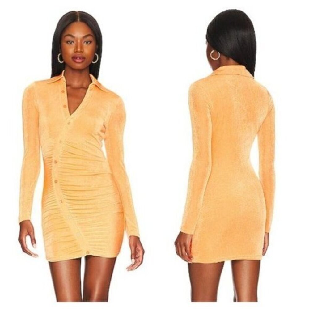 Superdown Evelyn Button Front Dress - Tangerine
